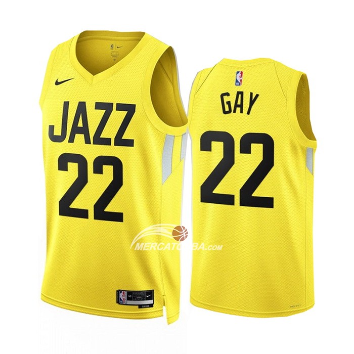 Maglia Utah Jazz Rudy Gay NO 22 Icon 2022-23 Giallo